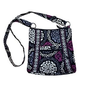 Vera Bradley Black and Purple Patterned Women's Crossbody Bag